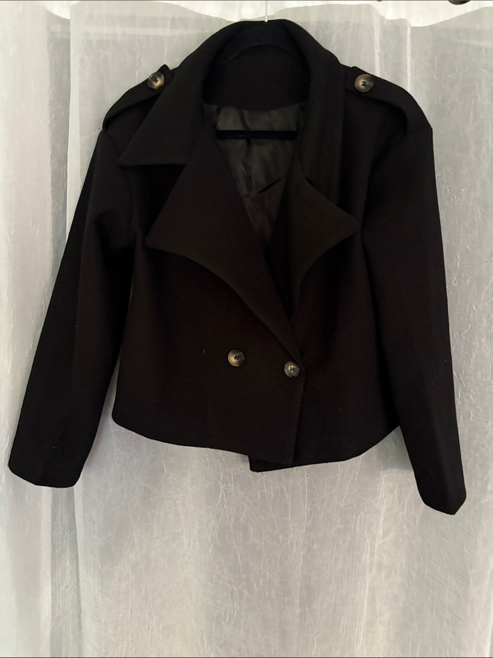 Classic Black Women's Peacoat Jacket